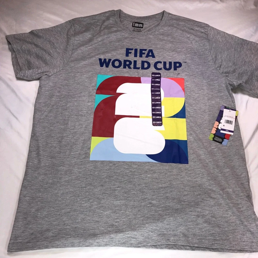 FIFA World Cup 2026 Host Cities T-Shirt Mens XXL Gray Canada Mexico USA NWT